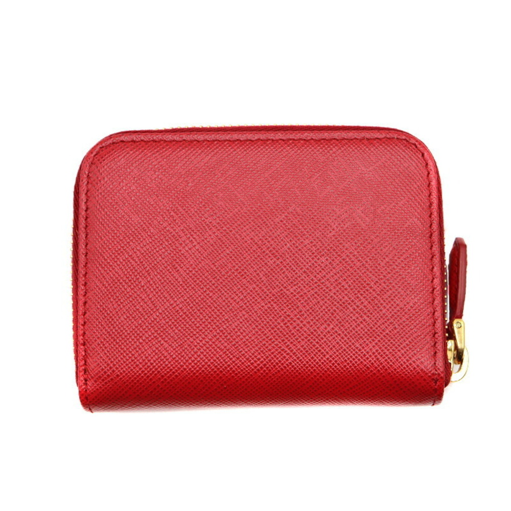 Prada Compact Wallet Red Leather - Picture 2 of 8